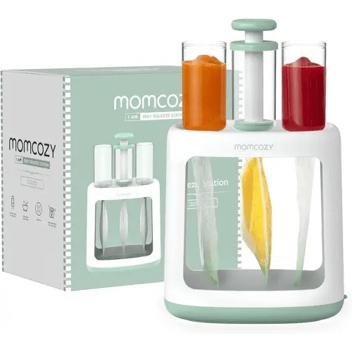Momcozy Squeeze Station For Homemade Baby Food,Pouch Filling Station For Puree Food For Babies&Toddlers,No Food Splashing,Dishwasher Safe,BPA-Free,With Reusable Bags