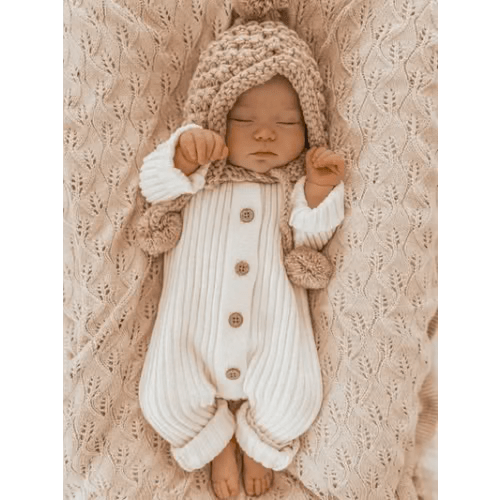 Little B's Chunky Rib Baby Jumpsuit - Milk