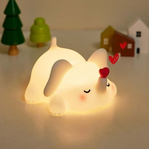 Elephant Silicone Night Light for kids，Cute Nursery Lamp with 3-Level Dimming, Rechargeable Touch Light, Safe BPA-Free Table Lamp 30 Minutes Timer, Phone Holder, Squishy Night Light for Moms, Toddler