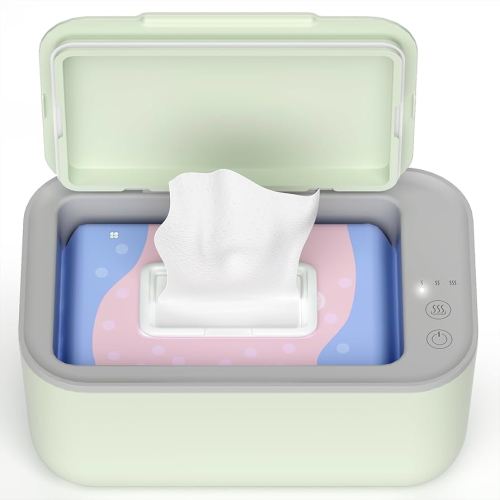 Baby Wipe Warmer, 3-Level Temperature Control, Quiet and Even Heating, Large Capacity for Diaper Changes – Green