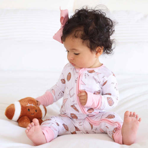 Tiny Touchdowns Convertible Zip Romper | Pink