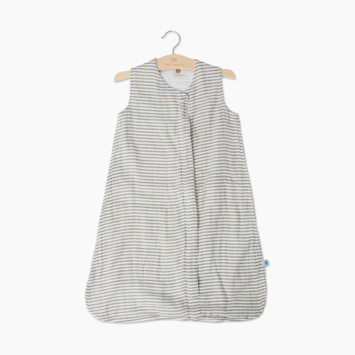 Little Unicorn Cotton Muslin Sleep Bag - Grey Stripe, Small