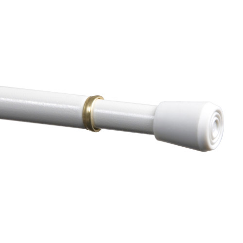 Mainstays 18-28 in. Adjustable Spring Tension Curtain Rod, 7/16 in. Diameter Steel Tube, White Finish