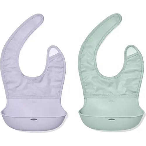 OXO Tot Roll-Up Bib - 2 Pack - Lilac and Opal