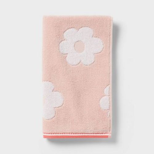Flower Kids' Hand Towel Pink with SILVADUR™ Antimicrobial Technology - Pillowfort™