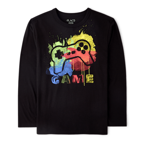 Boys Video Game Graphic Tee - Black