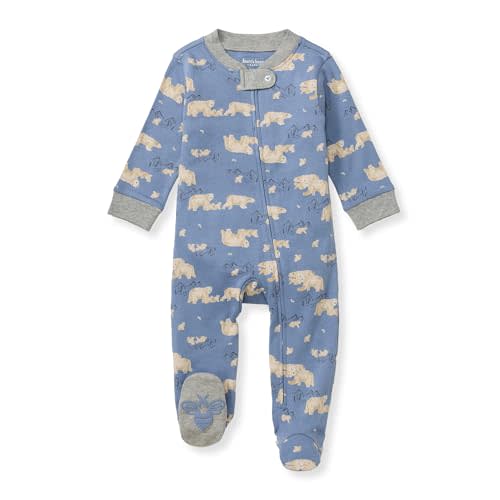 Burt's Bees Baby Boys' Sleep and Play Pjs, 100% Organic Cotton One-piece Zip Front Romper Jumpsuit Pajamas