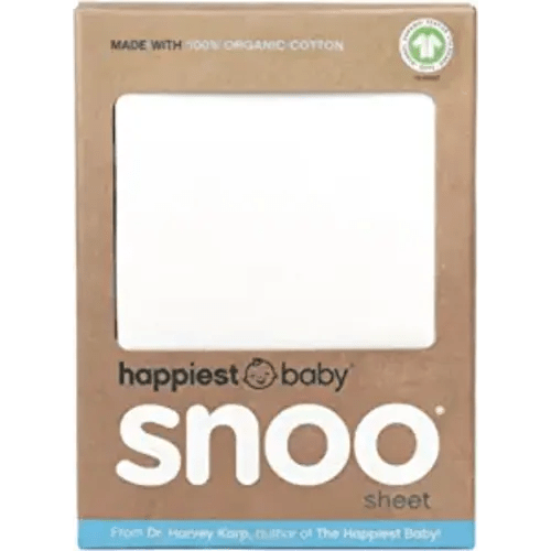 Happiest Baby SNOO Bassinet Fitted Sheet - 100% Organic Cotton Nursery Bedding - Fits SNOO Sleeper Crib Mattress (White)
