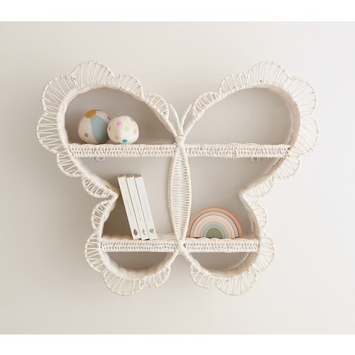 Butterfly Shaped Rattan Shelf (23" x 28")