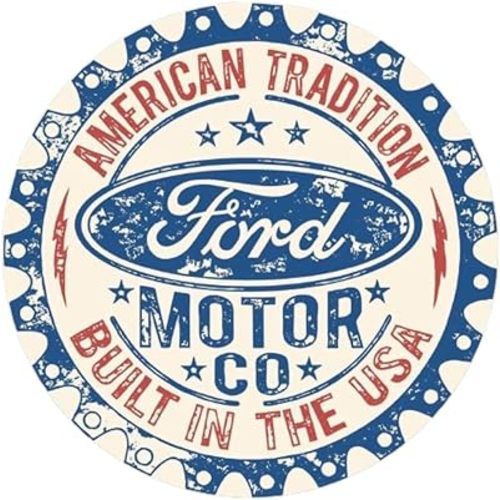 Desperate Enterprises Built in USA - Ford Aluminum Sign - Nostalgic Vintage Metal Wall Decor - Made in USA