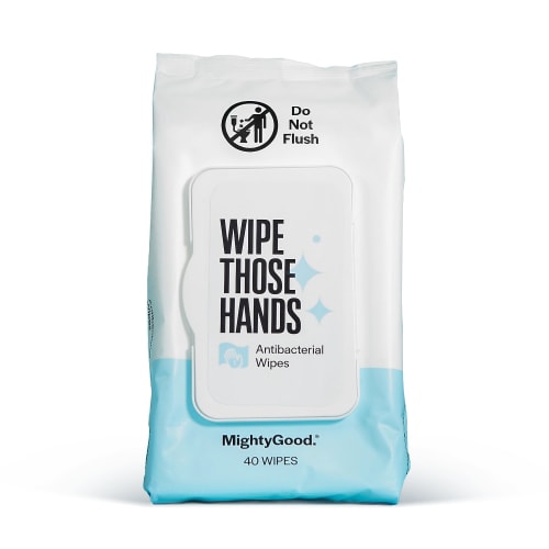 MightyGood. 40 Count Wipe Those Hands Antibacterial Wipes, Fragrance and Alcohol Free (1 Pack) MGSWTH40CT16
