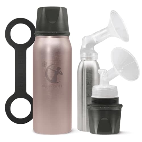 CERES CHILL OG Breastmilk Chiller & Warmer – 12–34oz Portable Breast Milk Cooler, Storage & Baby Bottle for Travel, Work or On-The-Go – Pump Compatible Container – La Vie En Rose Gold