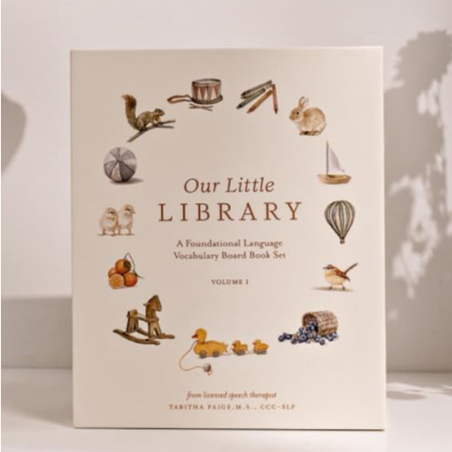 Our Little Library: A Foundational Language Vocabulary Board Book Set for Babies, Including Farm Animals, Forest Animals, Fruits and Veggies, Toys, and Transportation (Our Little Adventures Series)