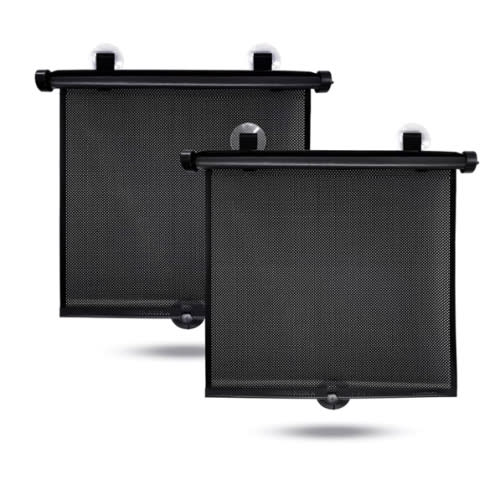 EcoNour Car Window Shades for Baby (2 Pack) - Upgraded | Shades for Side Window | Comes with Enhanced Suction Cups & Large Clips for Durability | Baby Car Accessories (15" x 17")