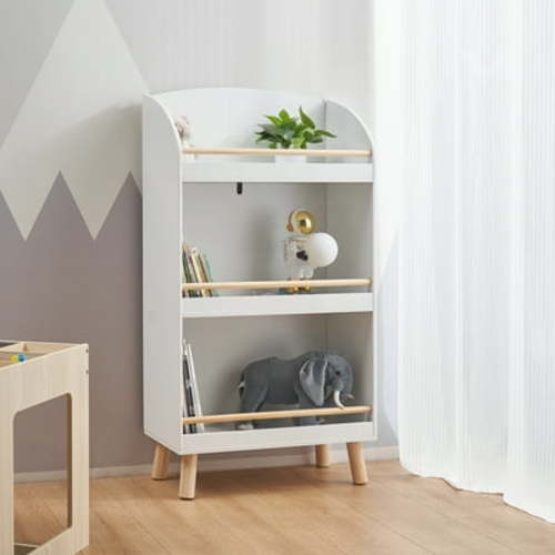Your Zone Kids Wooden 3 Tier Bookcase,White,Age 3-6