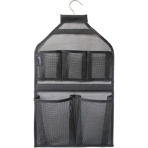 MISSLO Bathroom Shower Organizer Mesh Hanging Shower Caddy with Rotatable Hanger (Black)