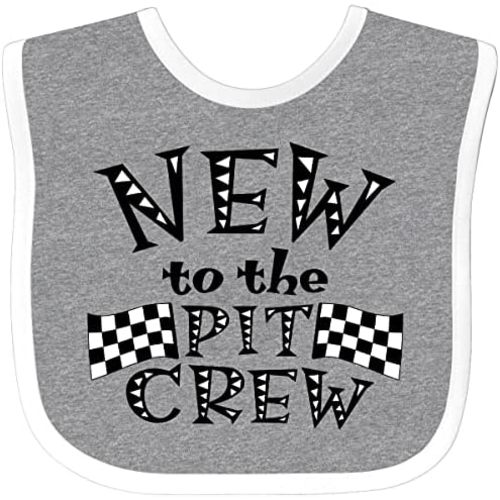 inktastic New To the Pit Crew Racing Flags Baby Bib