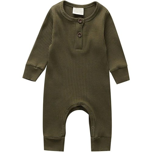 CIYCUIT Newborn Baby Boy Girl Romper Clothes Infant Solid Ribbed Onesie Bodysuit Jumpsuit Outfits