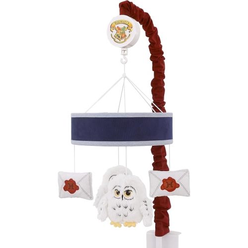 Warner Brothers Harry Potter Welcome Little Wizard Navy, White, and Burgundy, Hedwig and Letters Musical Mobile
