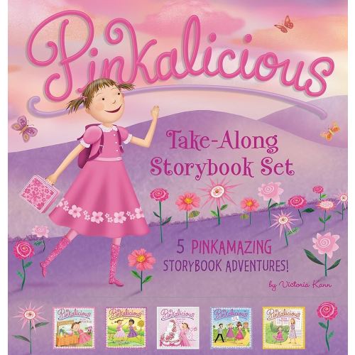 The Pinkalicious Take-Along Storybook Set: Tickled Pink, Pinkalicious and the Pink Drink, Flower Girl, Crazy Hair Day, Pinkalicious and the New Teacher