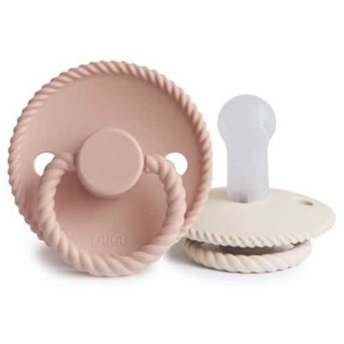 FRIGG Rope Silicone Pacifier 2-Pack Blush/Cream 6-18 months