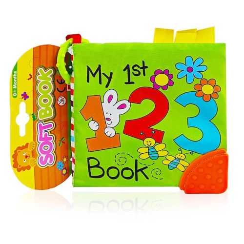 123 Book,Baby Soft Books Toys, Feel Crinkle Cloth Book for Infant Baby 0-3-6-12 Months