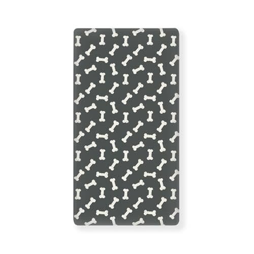 QINBEIDU Dog Bone Themed Fitted Crib Sheet Black and White Standard Crib Mattress Fitted Sheet Doodle Food Bones Baby Toddler Bed Mattress Sheets for Boys Girls 28"x52"