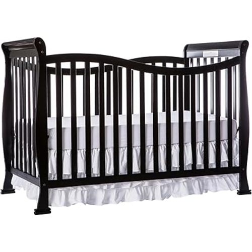 Dream On Me Violet 7 in 1 Convertible Life Style Crib in Black, Greenguard Gold Certified 58x29x39 Inch (Pack of 1)