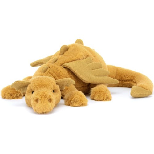 Jellycat Medium Golden Dragon Stuffed Animal, Gold
