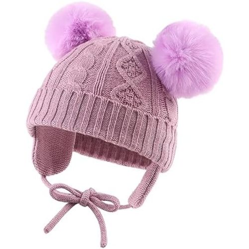 JANGANNSA Cute Knitted Boys Girls Christmas Beanie Warm Earflap Winter Hat Infant Toddler Baby Beanie