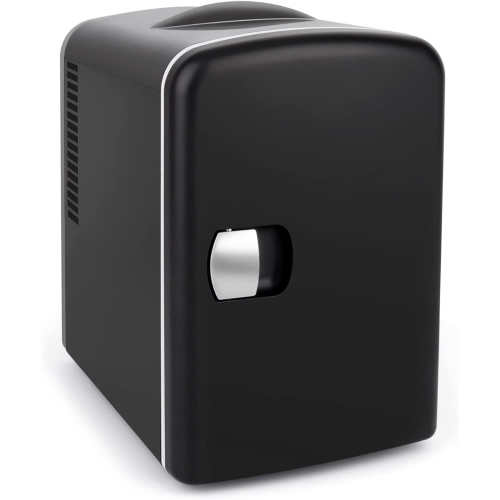 Living Enrichment Mini Fridge 4L Skincare Fridge, AC DC Portable Small Refrigerator Cooler for Skincare, Drinking, Bedroom, Travel and Car, Gifts for Him, Black