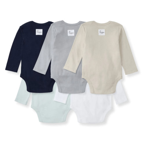 Solid Organic Cotton Long Sleeve Baby Bodysuits 5 Pack - Midnight – Burt's Bees Baby