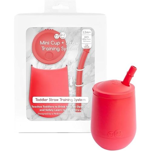 ezpz Mini Cup + Straw Training System, Coral