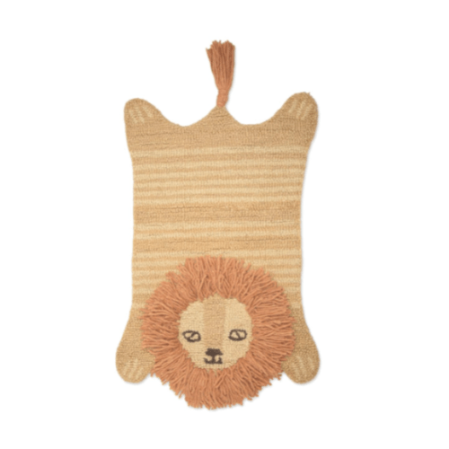 Crane Baby Hand Tufted Wool Animal Shaped Rug, Lion