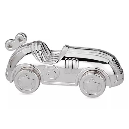 Silverplated Race Car Coin Bank