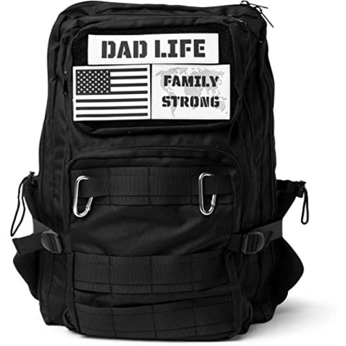 Black Tactical Diaper Daddy Backpack with Changing Pad for Men and Women