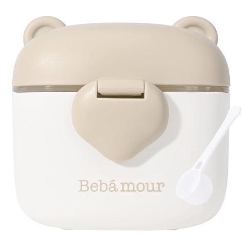 Bebamour Baby Formula Dispenser On The Go, Formula Container to Go, Formula Holder for Travel, Candy Fruit Snack Storage Container with Scoop and Leveller (Coffee)