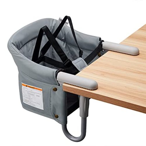 Hook On Chair, VEEYOO Clip On High Chair Folding Fast Table Chair with Storage Bag, Portable Baby Feeding Seat Attach to Table for Home and Travel