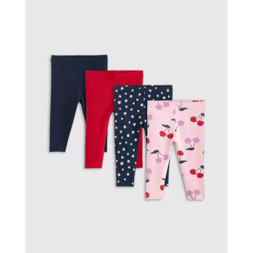 Organic Cotton Leggings 4-Pack - Baby Girl's