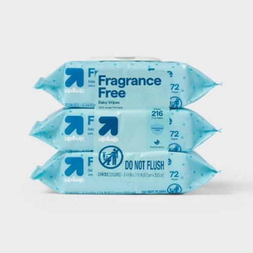 Fragrance Free Baby Wipes Unscented 216ct - up&up™