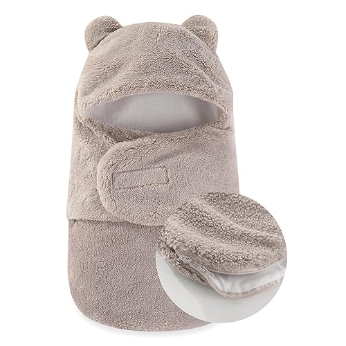 AiWMGL Baby Winter Fleece Swaddle Blanket 0-3 Months Boys Girls Warm Adjustable Newborn Swaddling Wrap Soft Plush Sleeping Sacks