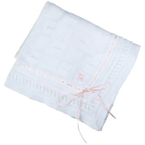 Ribbon Pointelle Knit Blanket | Feltman Brothers