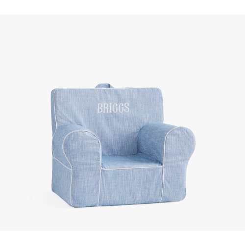 Anywhere Chair, Chambray with White Piping