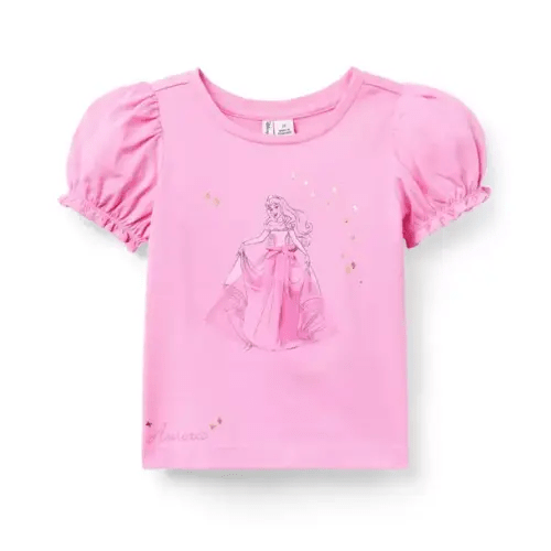 Girl Fuschia Pink Disney Aurora Puff Sleeve Tee by Janie and Jack