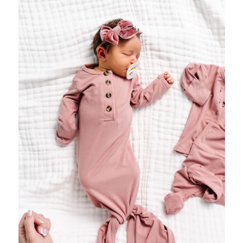 Jane Ribbed Newborn Headband Bundle (Gown)