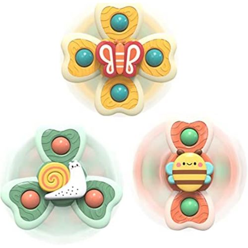 Amazon.com: Baby Suction Cup Spinning Tops Toy, Suction Spinner Toys for Babies, Window Suction Toys for Baby High Chair Tray Bath Table Airplane Travel, Sensory Toys & Best Gift for Toddlers 1-3(Group B) : Toys & Games