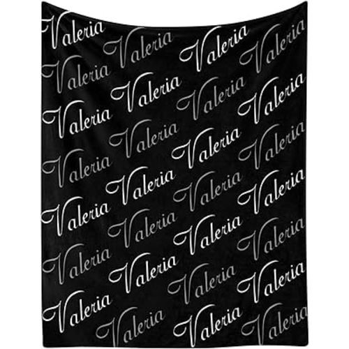 XOZOTY Personalized White Gray Name Text Black Baby Blanket with Name Text Custom Newborns Infants Swaddling Blankets for Boys &Girls Shower Birthday Gift 30 X 40 inches