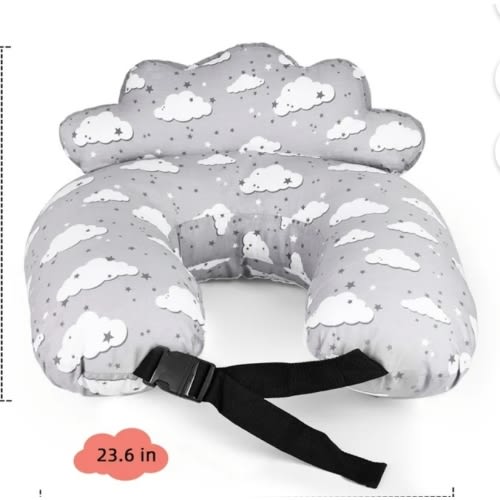 Rupoun Nursinfg Pillow with Waist Strap for Breastfeeding, Grey