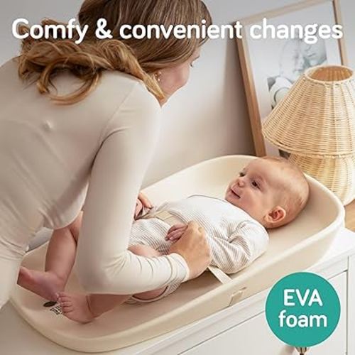 Baby Uma Baby Changing Pad - 100% Waterproof & Wipeable Changing Pad for Dresser, Comfortable EVA Foam, 27″ x 17.5″