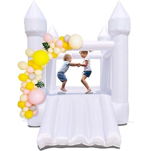 Dream castle Bounce House, Inflatable Bounce House with Slide,Toddler Bouncy House with Blower for Indoor/Outdoor,8 ft L x 6 ft W,Ideal Gifts for Kids (Used)